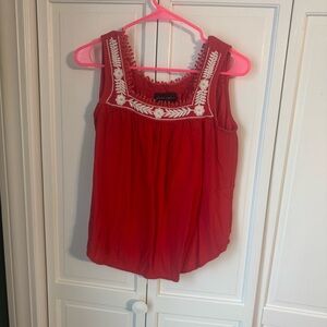 Faith & Zoe Red Embroidered Blouse